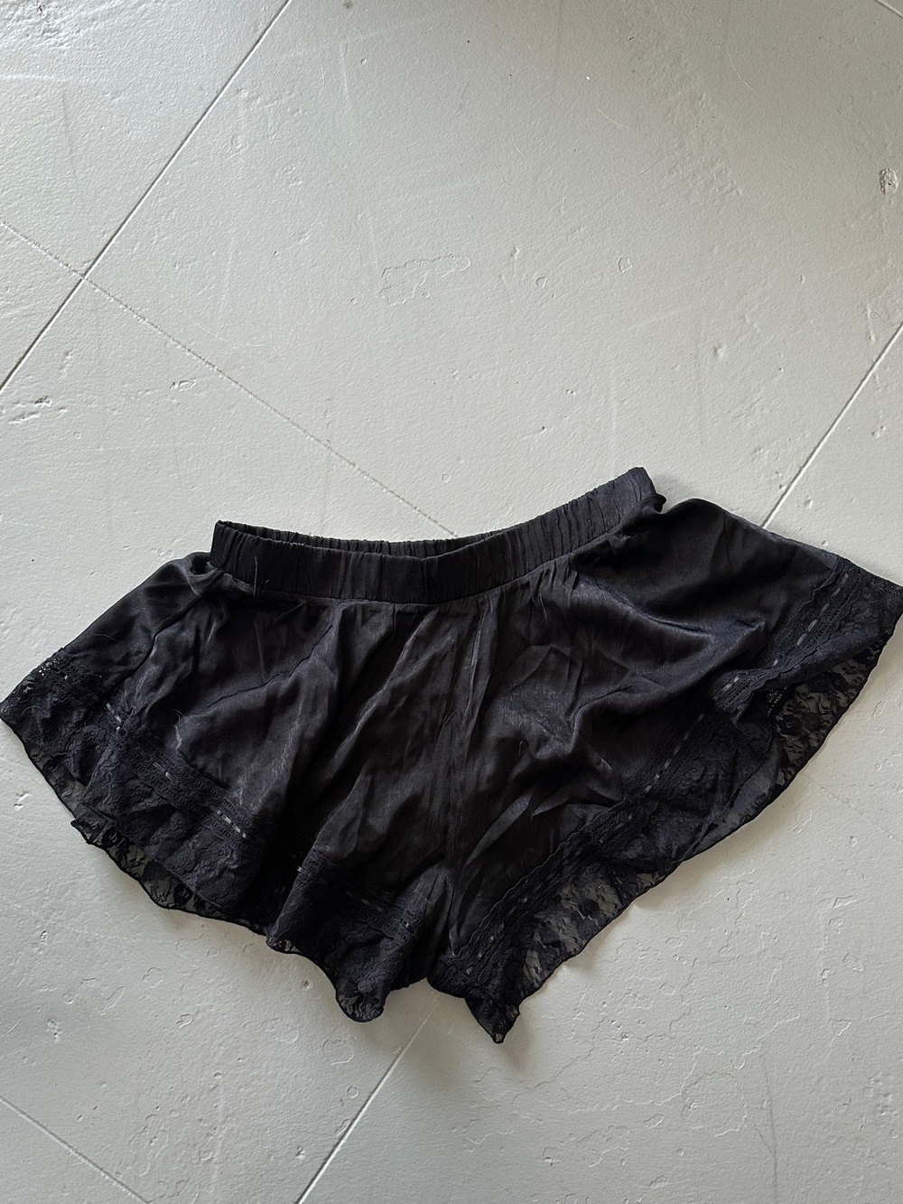 Freepeople Black Lace Trim Lounge Shorts